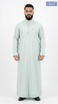 Saudi Collar Thobe Clip - Premium TR Fabric - Mint